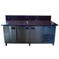 Холодильный стол с бортом 1860х700х850 (3 двери) гранитная столешница